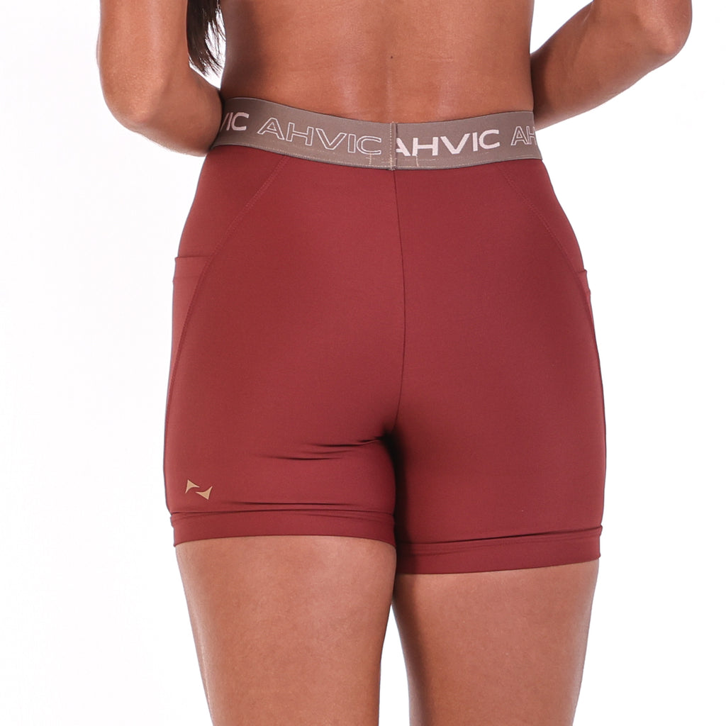 Short com Bolso Napa Madder Brown