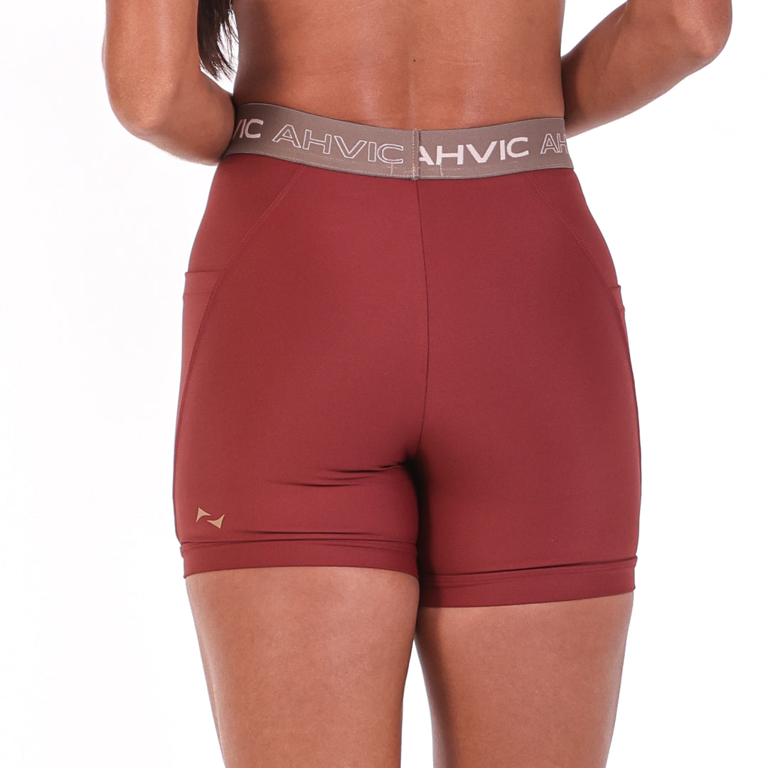 Short com Bolso Napa Madder Brown