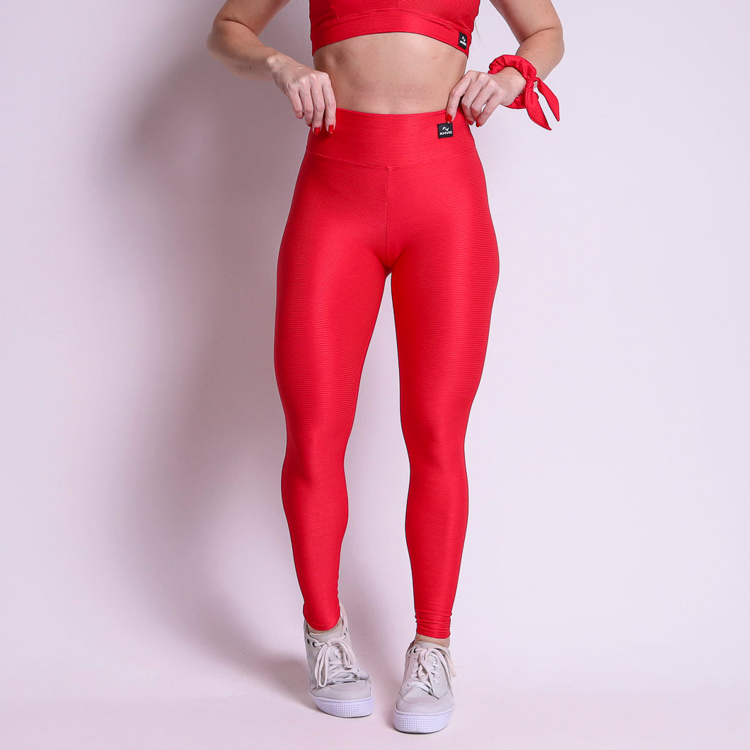 Legging Nalu Canelado  Vermelho