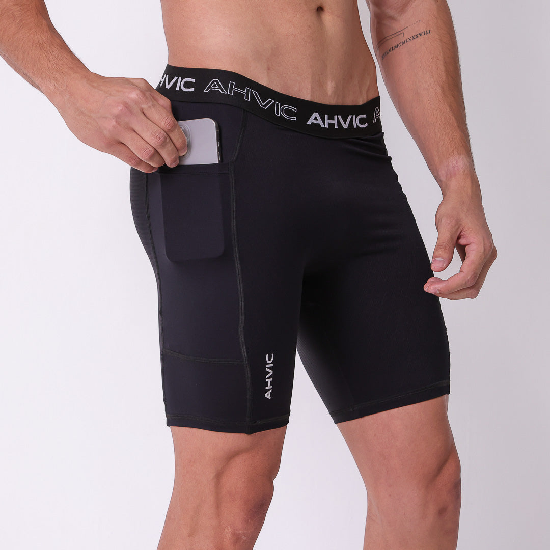 Bermuda Masculina Preta Bolsos Adaptive