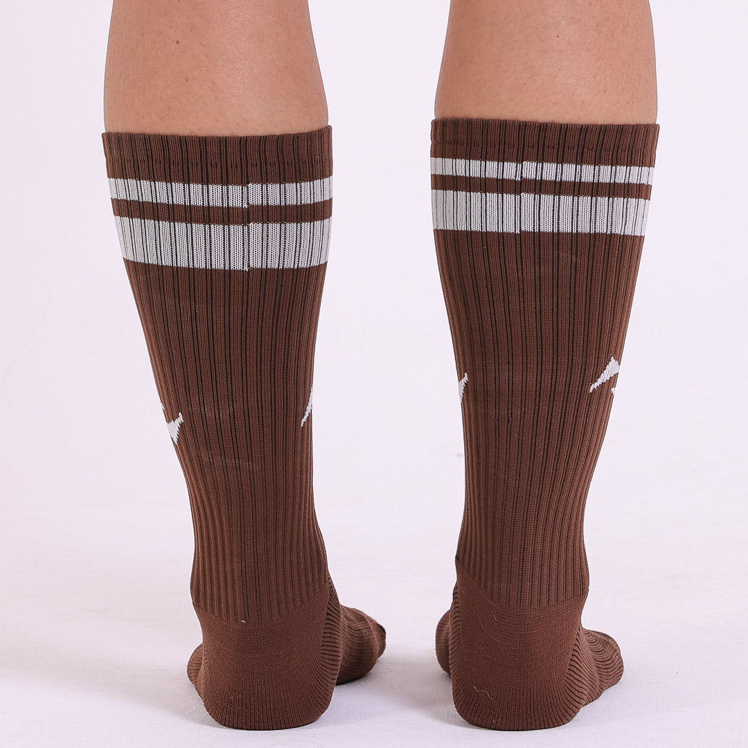 Meia AHVIC Chocolate Cano Alto Listras