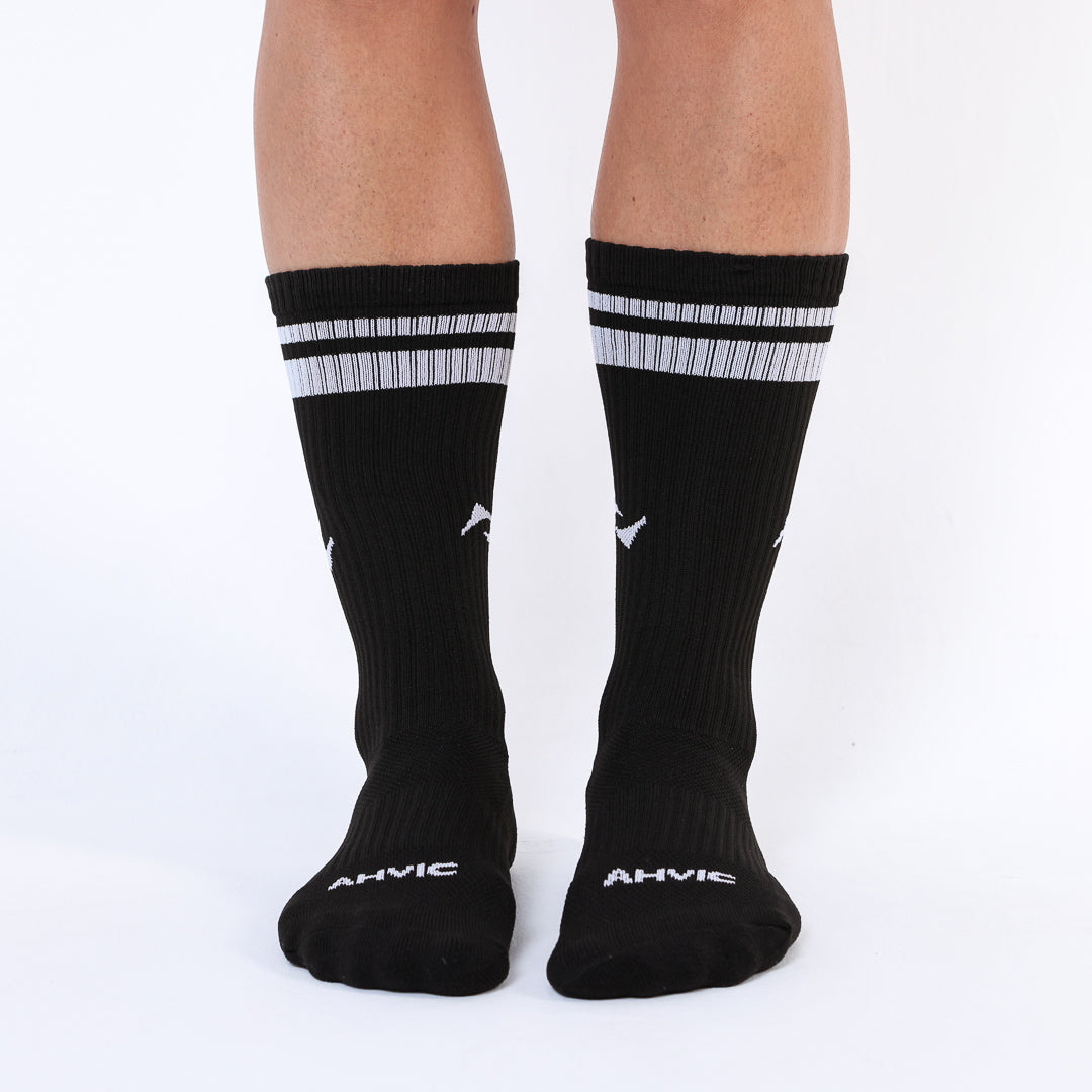 Meia AHVIC Preta Cano Alto  Listras