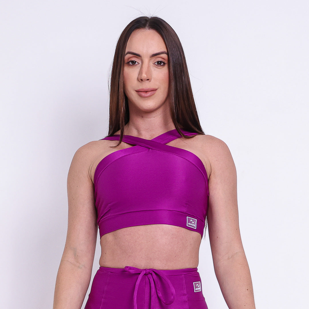 Top Duda Canelado  Púrpura