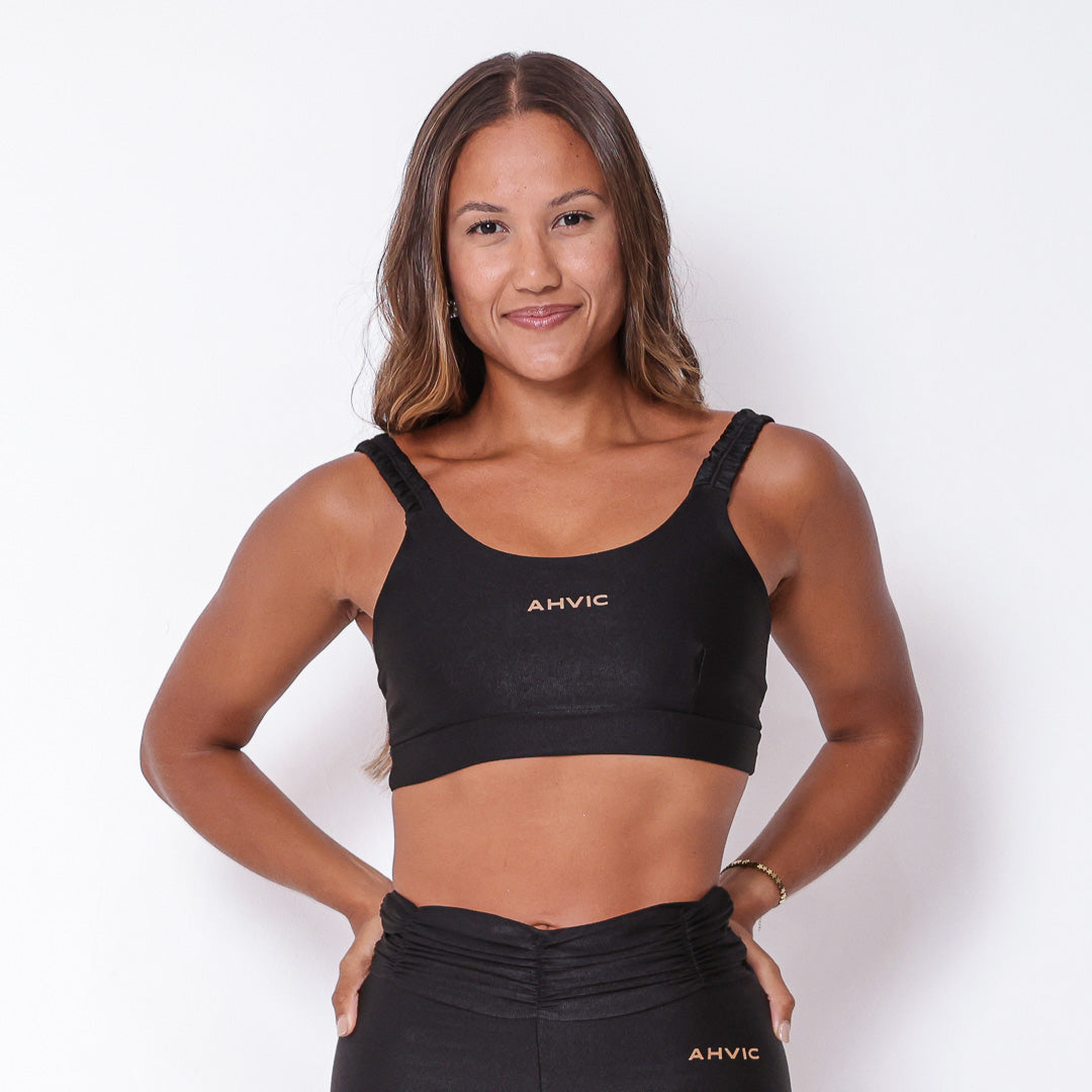 Top Lorena aveludado  Preto