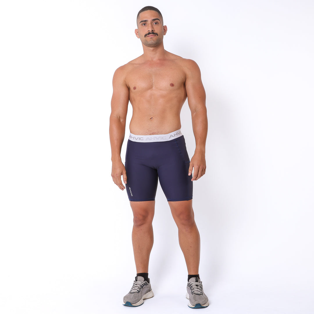 Bermuda Masculina Marinho Bolsos Adaptive